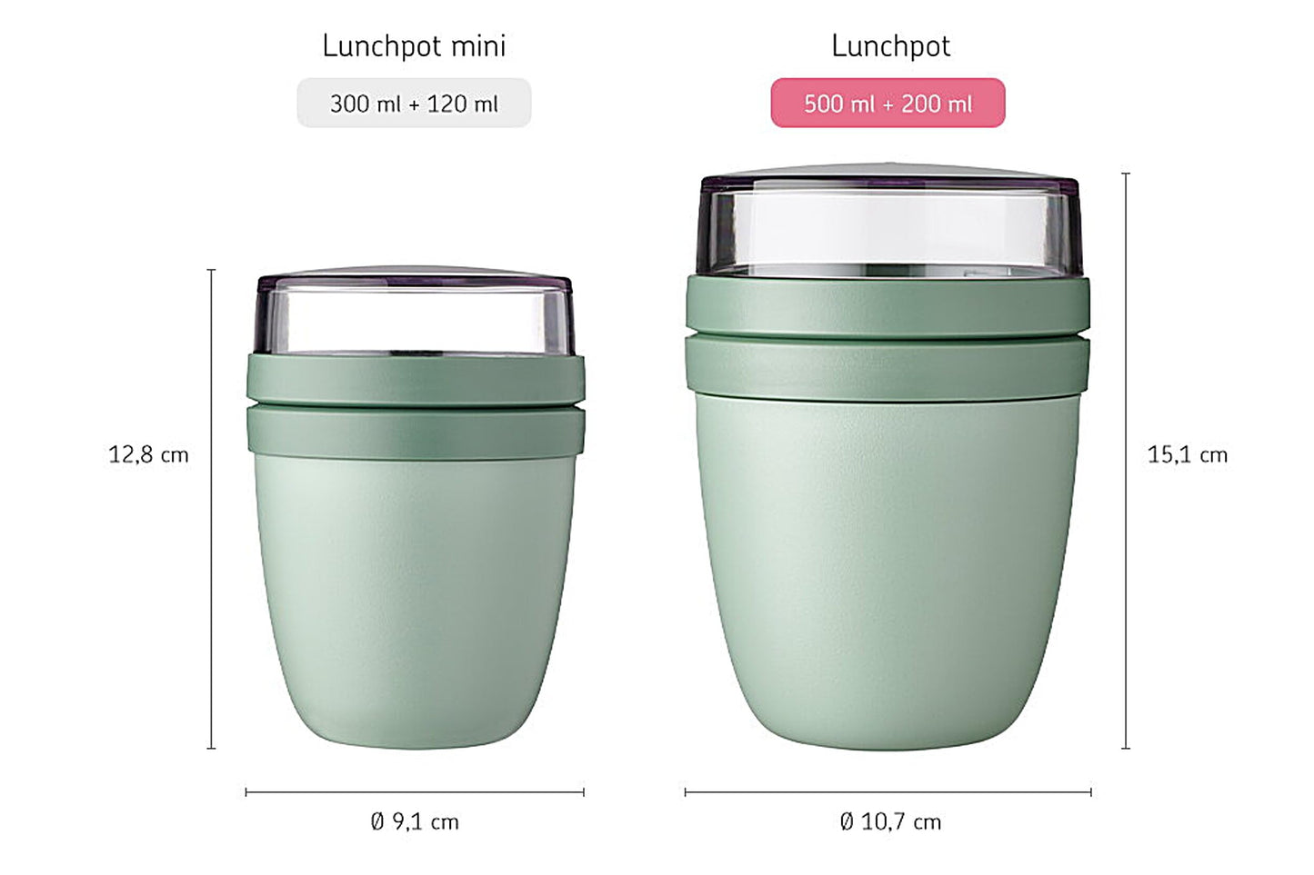 Müslibecher to go – Joghurt & Müsli Becher, 500ml + 200ml