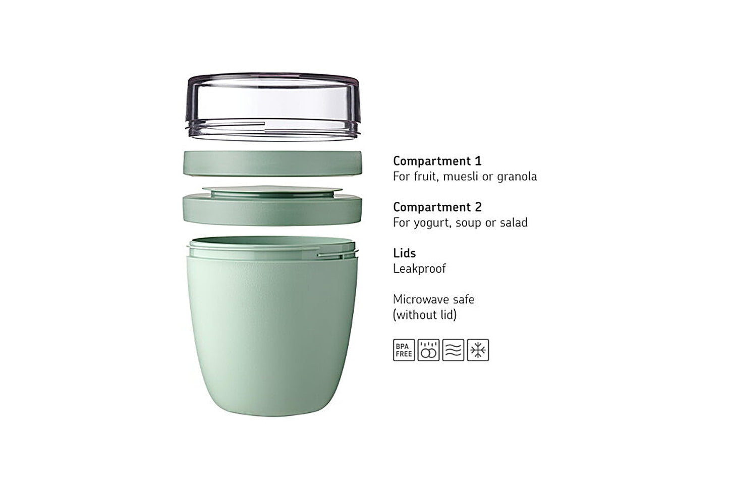 Müslibecher to go – Joghurt & Müsli Becher, 500ml + 200ml